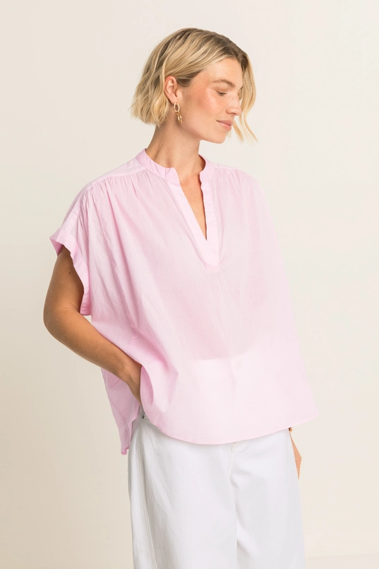 Mouwloze katoenen blouse