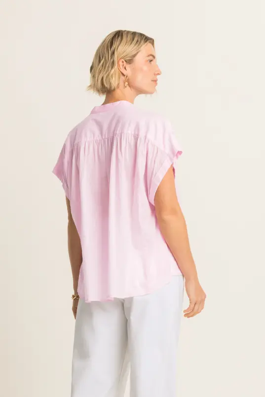 Mouwloze katoenen blouse