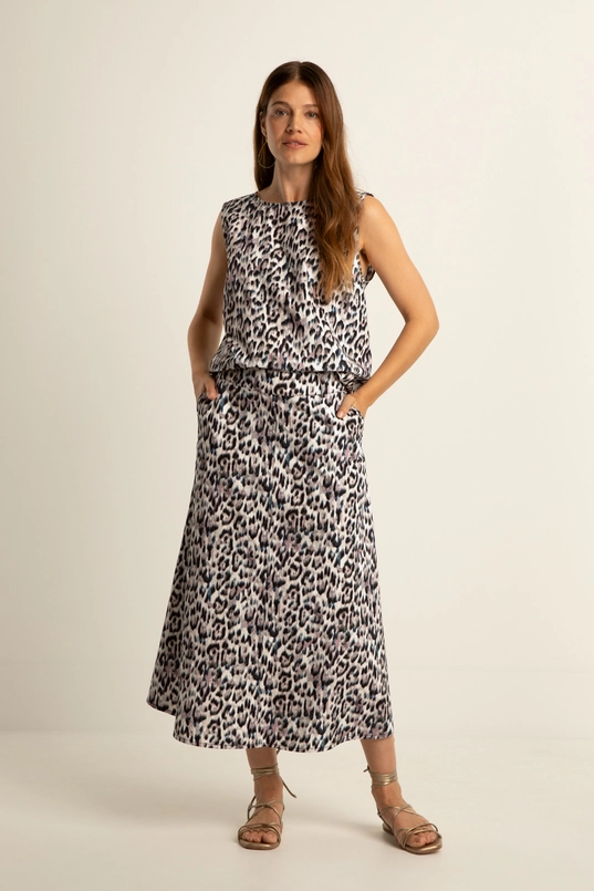 Mouwloze top met all-over print
