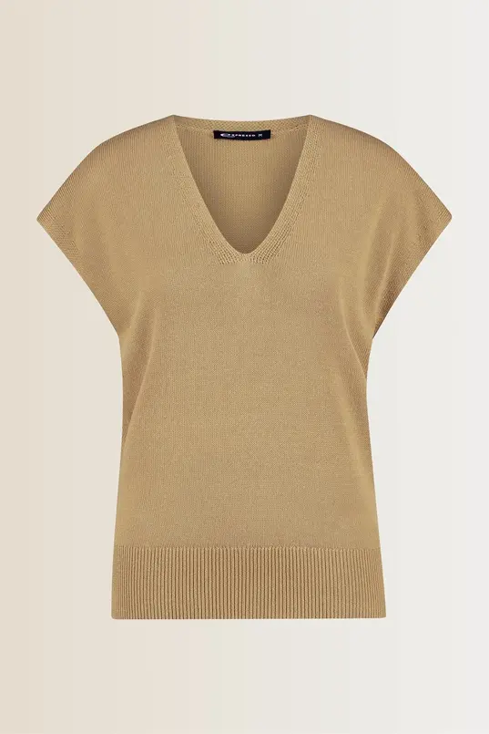 Mouwloze trui linnenmix