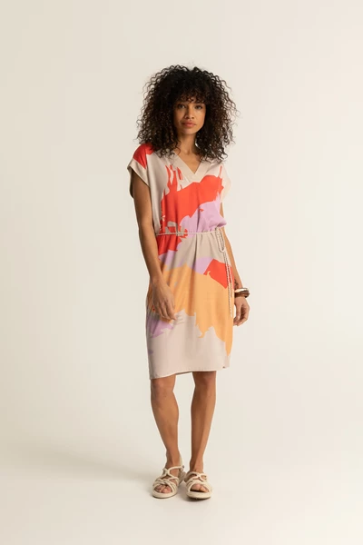 Multicolour print jurk