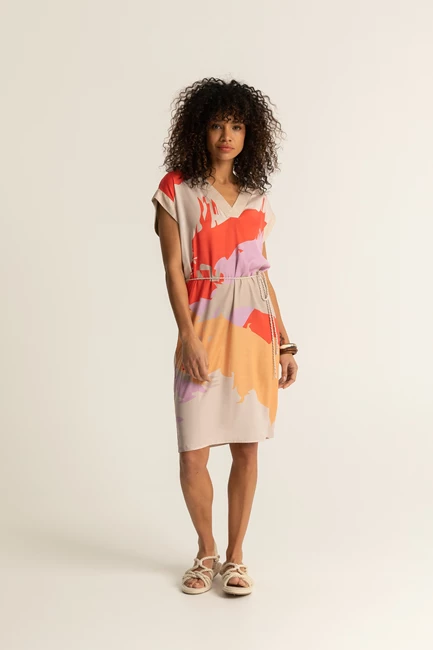 Multicolour print jurk