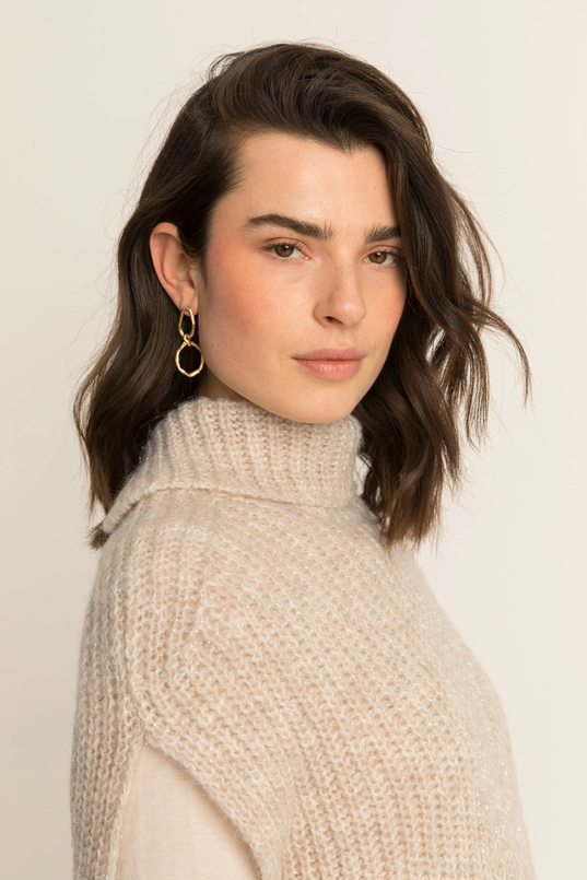 Off-white gebreide top met col