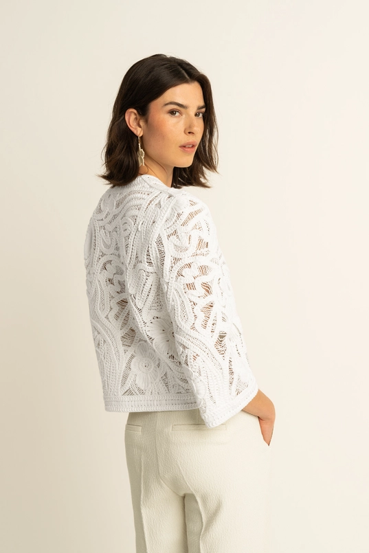 Opengewerkt kanten vest