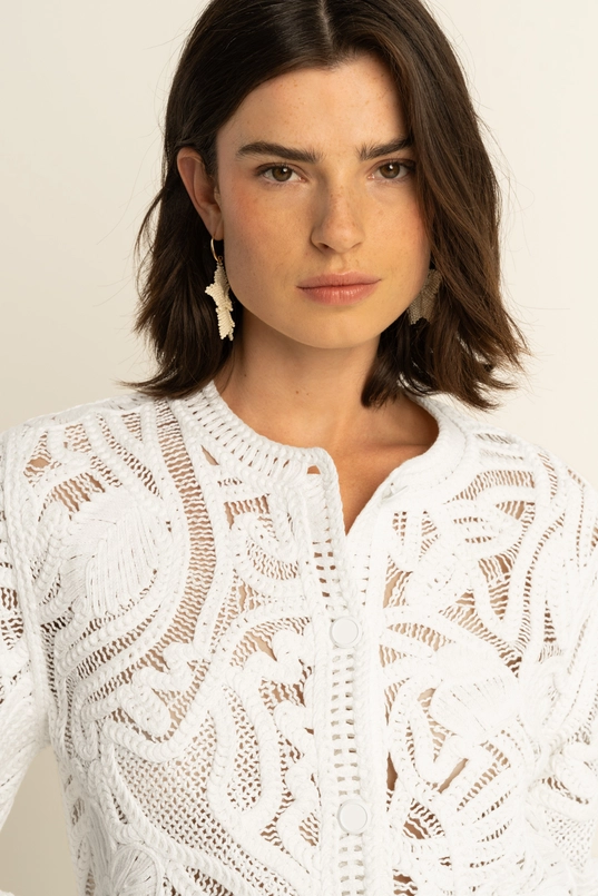 Opengewerkt kanten vest