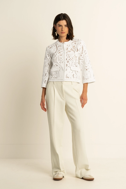 Opengewerkt kanten vest