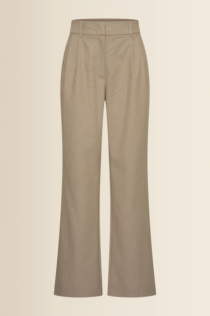 Pantalon met plooien en wijde pijpen