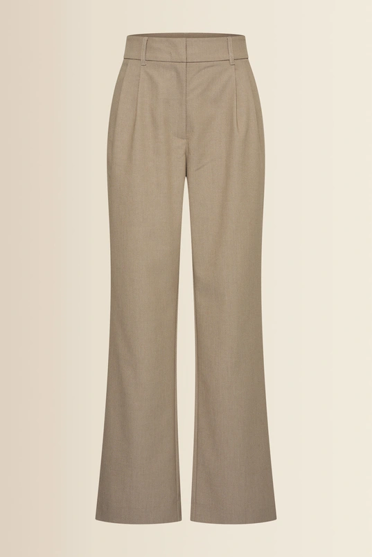 Pantalon met plooien en wijde pijpen