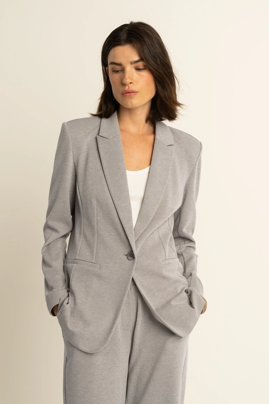 Piqué geweven blazer