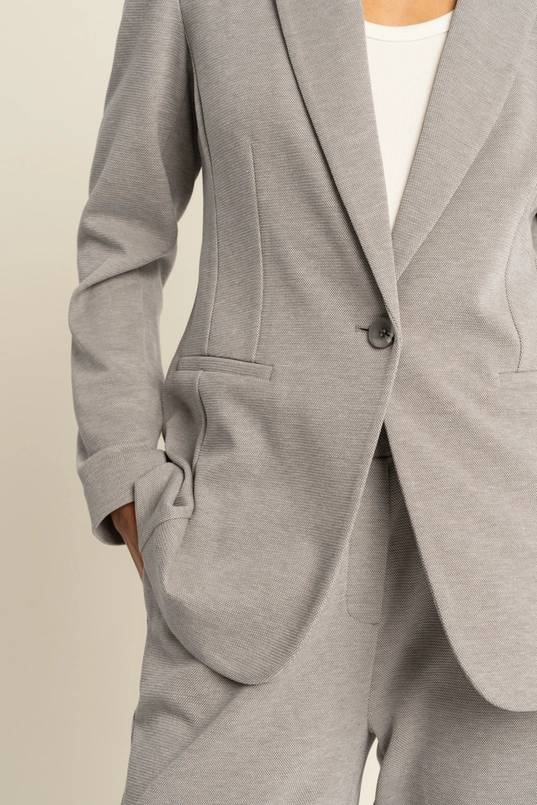 Piqué geweven blazer