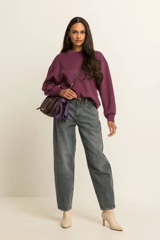 Relaxed sweater met ronde hals