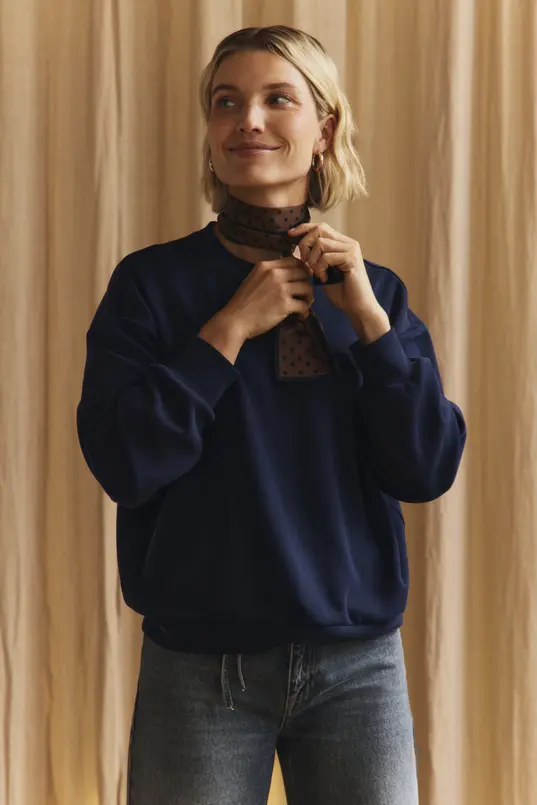Relaxed sweater met ronde hals