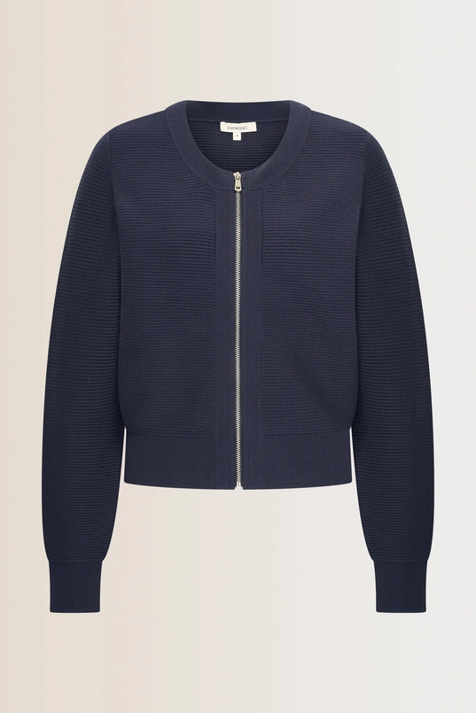 Ribgebreid vest met rits