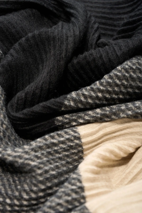 Shawl met ribstructuur