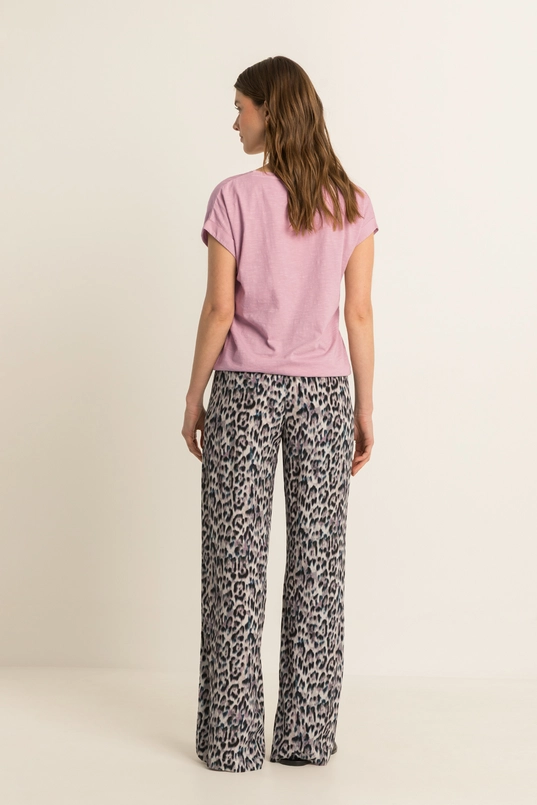 Soepelvallende broek met all-over print