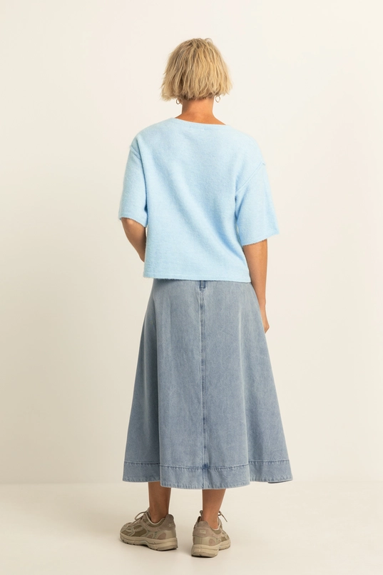 Soepelvallende midi-rok