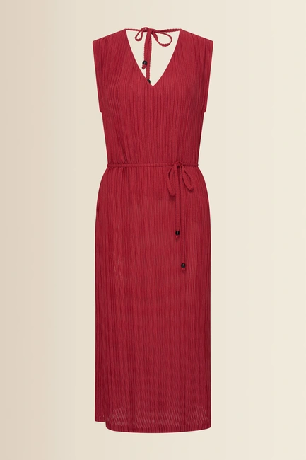 Soepelvallende plissé jurk