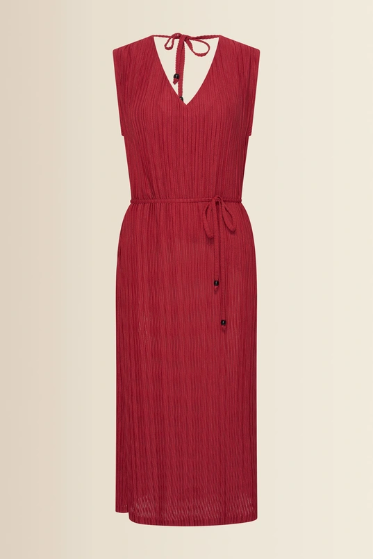 Soepelvallende plissé jurk