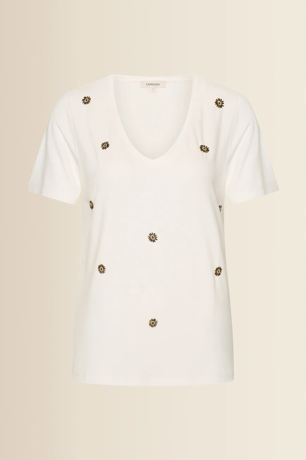 T-shirt met borduursels