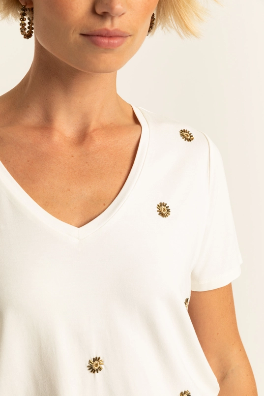 T-shirt met borduursels