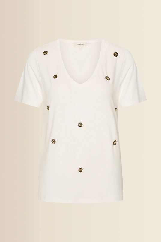 T-shirt met borduursels