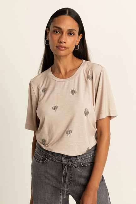 T-shirt met geborduurde details