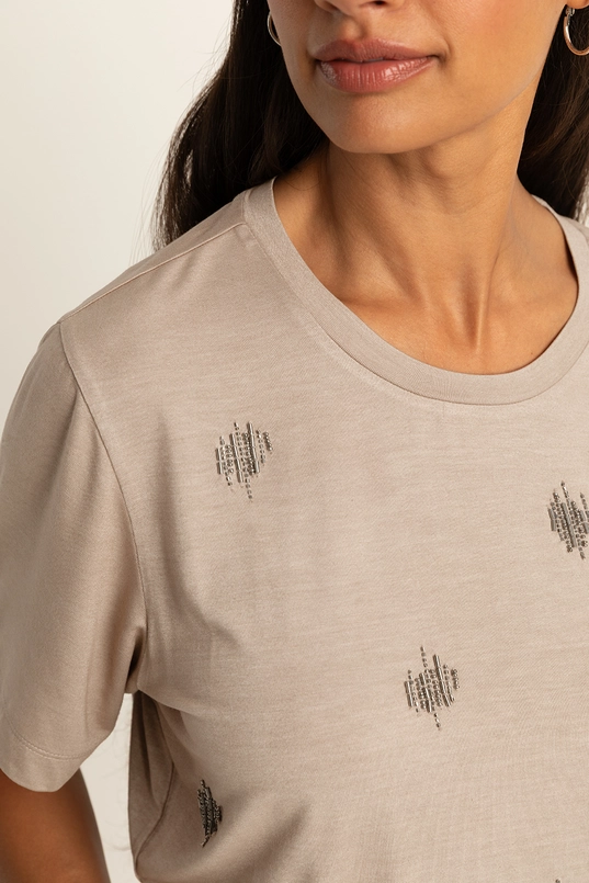 T-shirt met geborduurde details