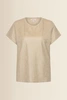T-shirt met kapmouwen en folieprint