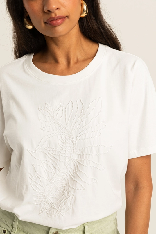 T-shirt met kralendetails