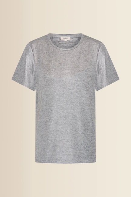 T-shirt met metallic glans