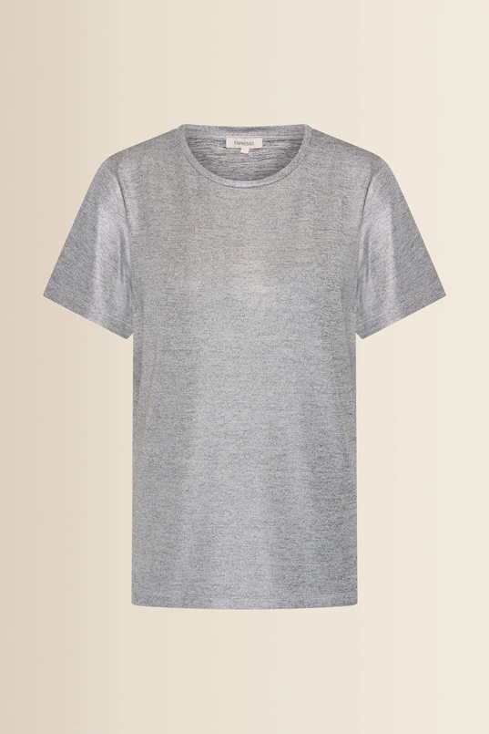 T-shirt met metallic glans