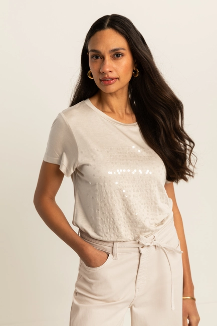 T-shirt met pailletten