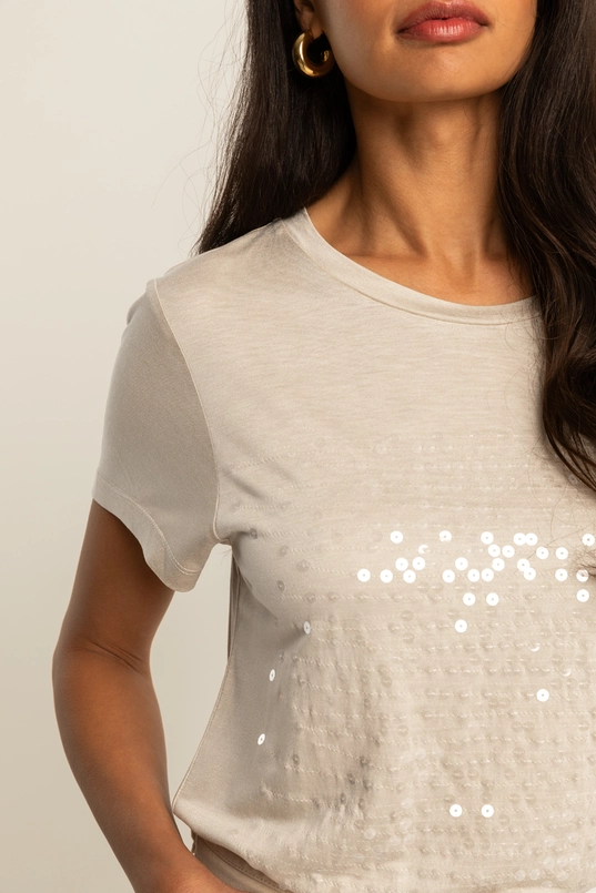 T-shirt met pailletten