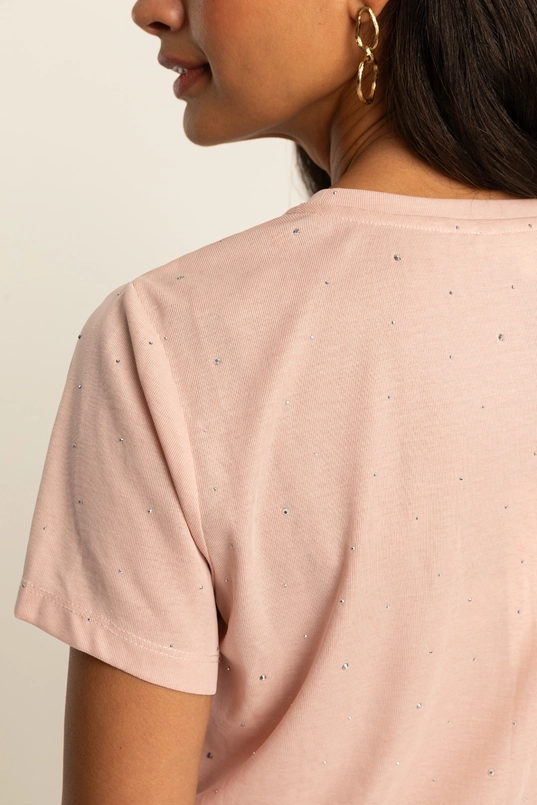 T-shirt met strassdetail