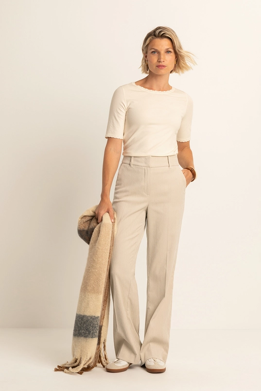 T-shirt met subtiele rib