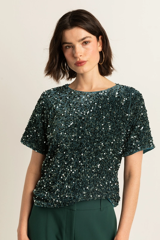 Top met pailletten