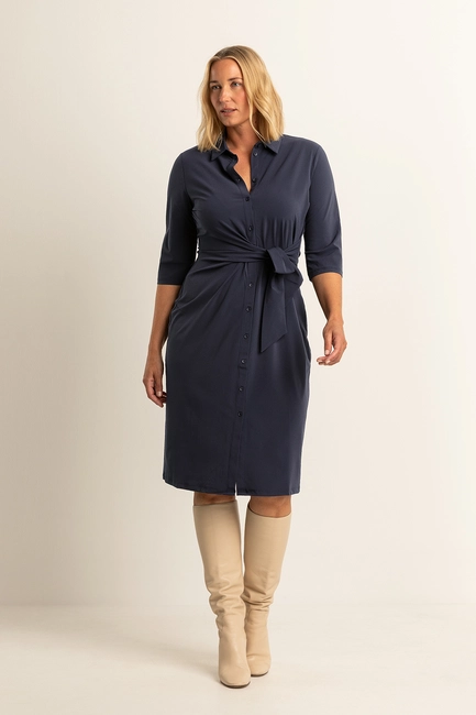 Travel jurk met knoopdetail