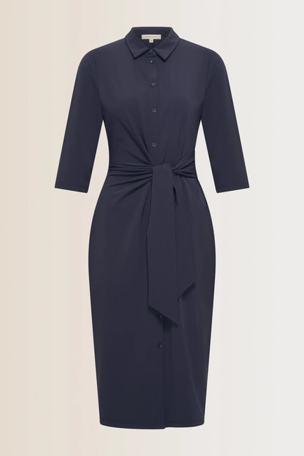 Travel jurk met knoopdetail