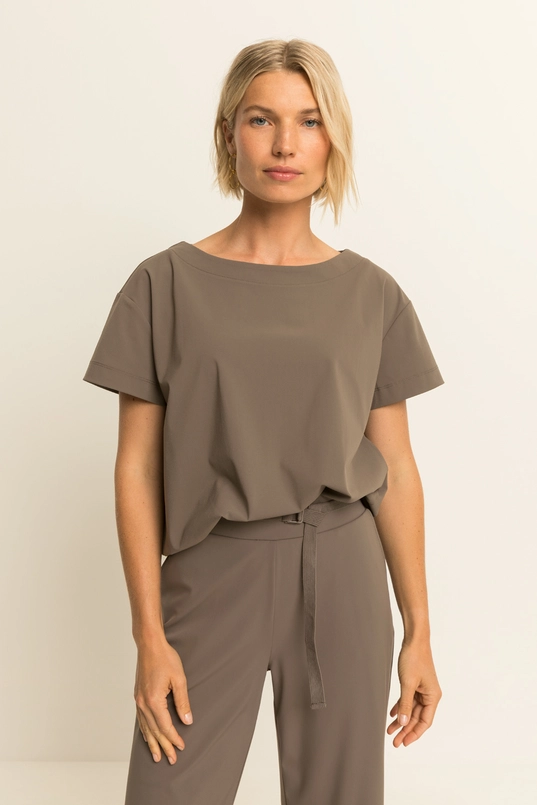 Travel top met ballonzoom