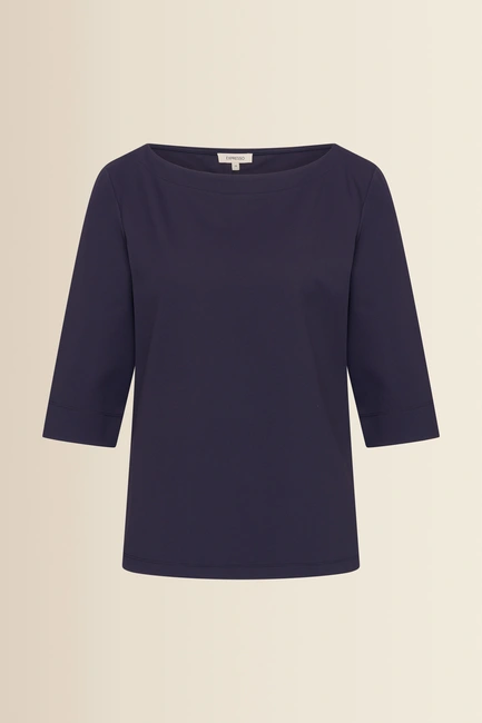 Travel top met boothals