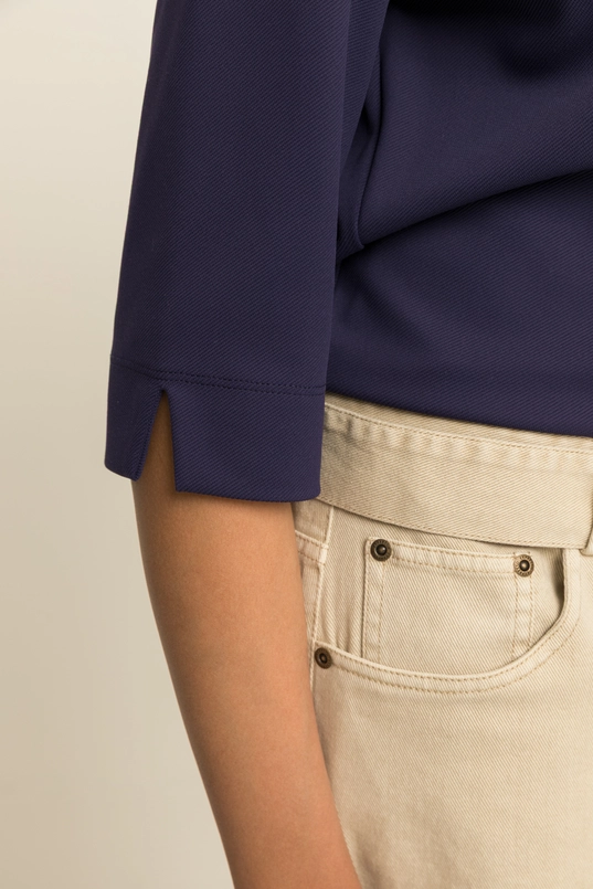 Travel top met boothals