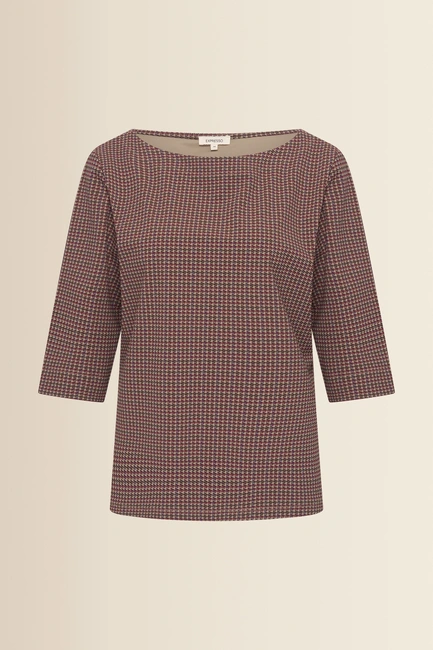 Travel top met grafische print