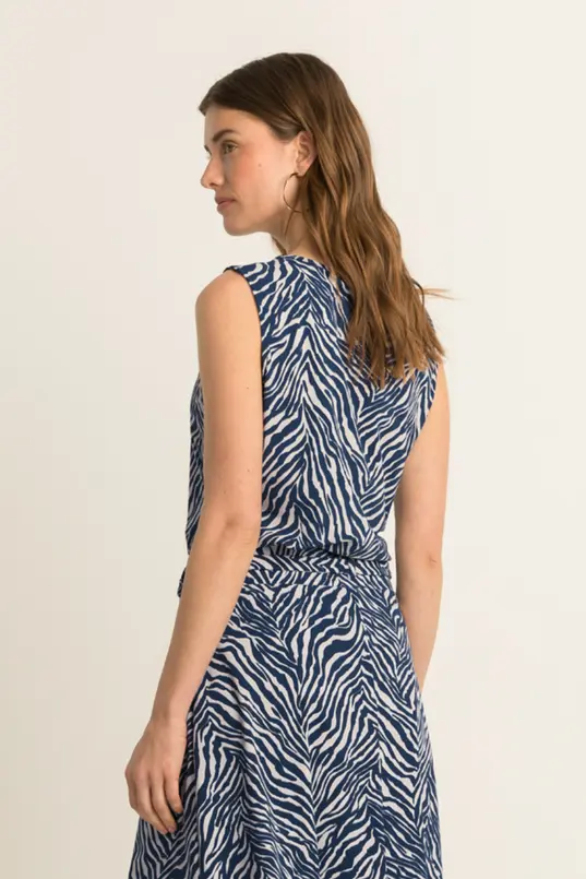 Travel top met print