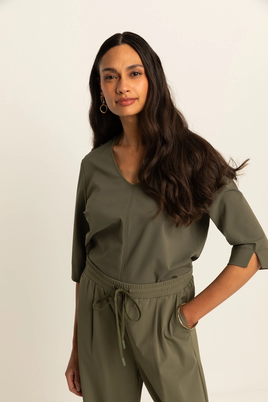 Traveltop met V-hals