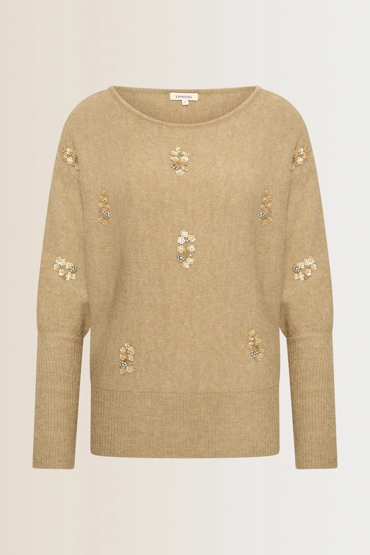 Trui met geborduurde details