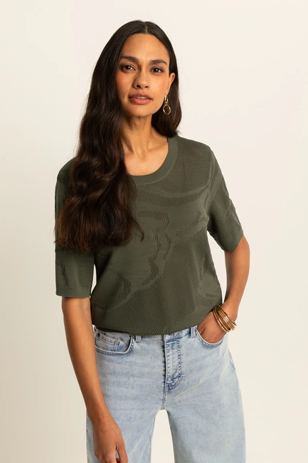 Trui met ingeweven dessin