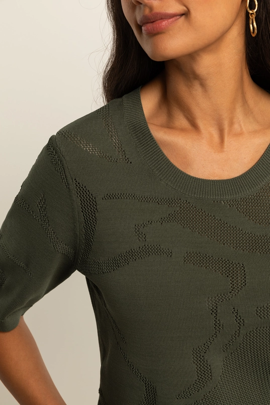 Trui met ingeweven dessin