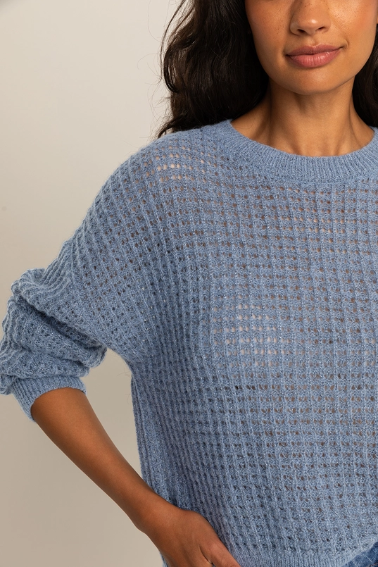 Trui met opengewerkt breisel