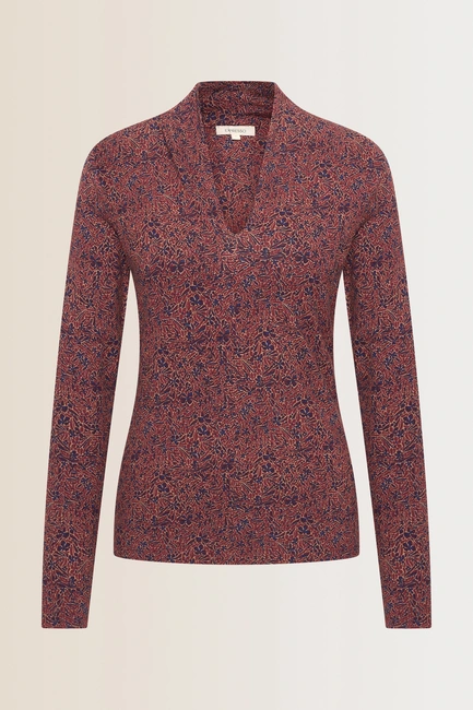 V-hals top met print