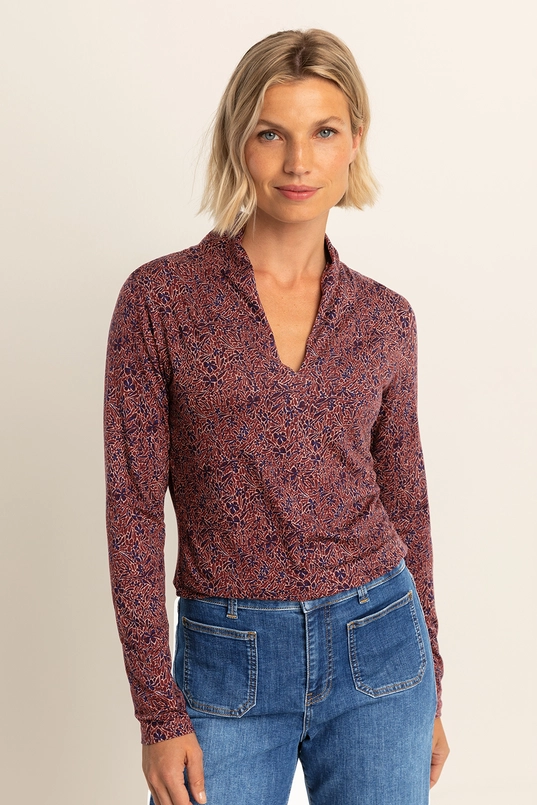 V-hals top met print
